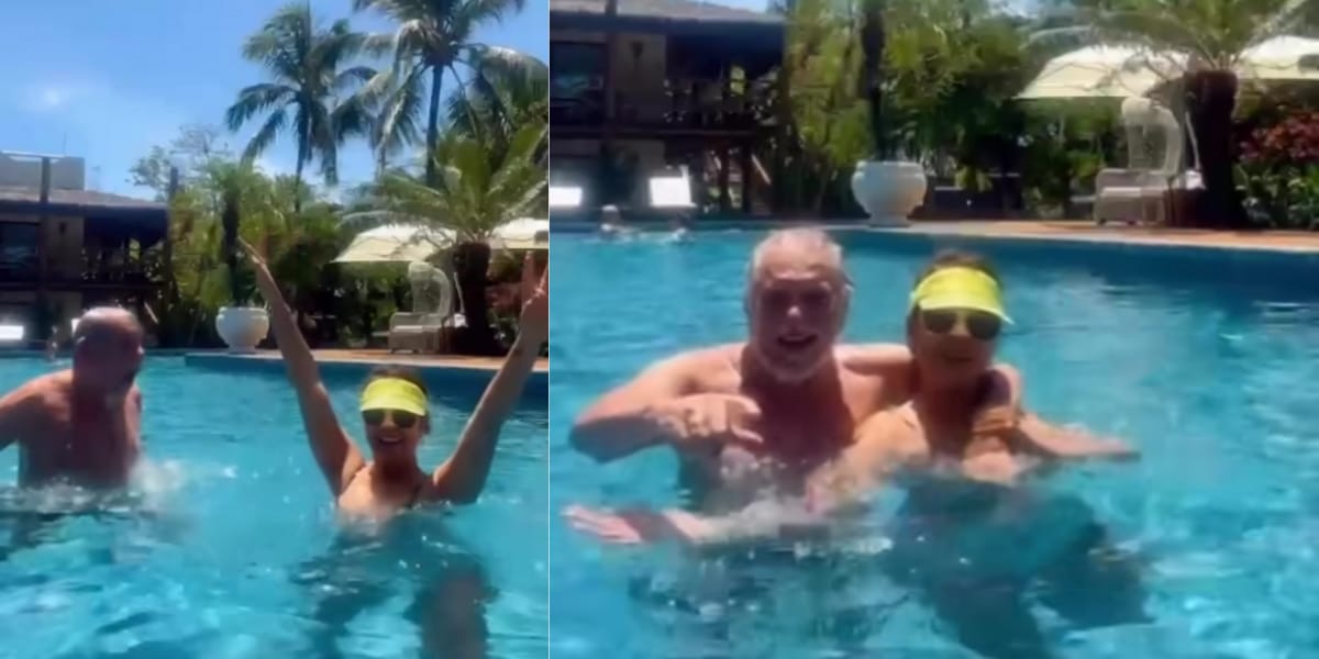 Carlos Alberto e Renata Domingues curtem o feriado na praia e com um belo banho de piscina (Reprodução: Instagram)