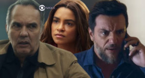 Travessia - Guerra descobre crime de Moretti e em reviravolta, decide ajudar Brisa a acabar com o rival da novela das nove da Globo (Foto: Reprodução / Globo / Montagem TV Foco)