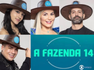 Enquete A Fazenda 14: Bia, Deolane, Iran e Lucas estão na roça; vote em quem você quer que fique (Foto: Reprodução / PlayPlus / Montagem TV Foco)