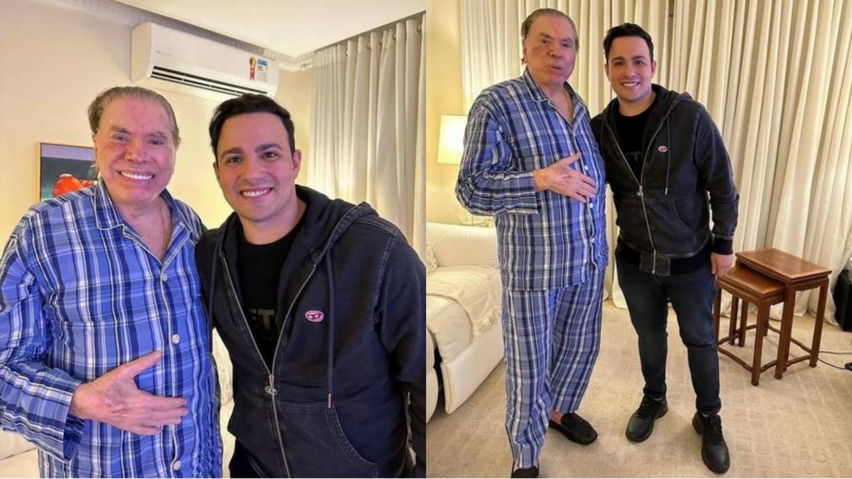 Gustavo Moura entrega foto 'indiscreta' com Silvio Santos no conforto de sua mansão tranjando pijamas