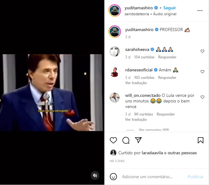 Yudi Tamashiro divulga forte mensagem de Silvio Santos - Foto: Reprodução