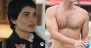 Travessia - Não tem jeito: Leonor (Vanessa Giácomo) vai enfrentar nova maldição ao se apaixonar por gostosão (Foto: Reprodução / Globo / Montagem TV Foco)