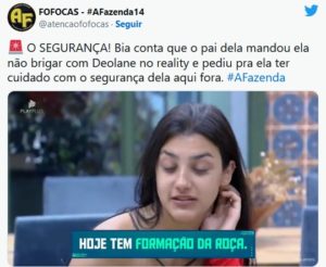 A Fazenda 14 - Aliadas no jogo, Bia Miranda revela que foi alertada sobre Deolane Bezerra antes do reality (Foto: Reprodução / Twitter)