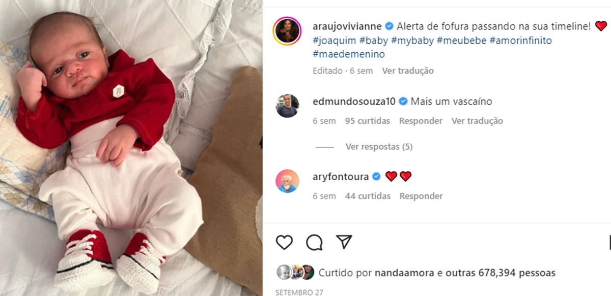 Fãs e seguidores de Viviane Araújo apontam impressionante semelhança de Joaquim com seu marido, Guilherme Militão 