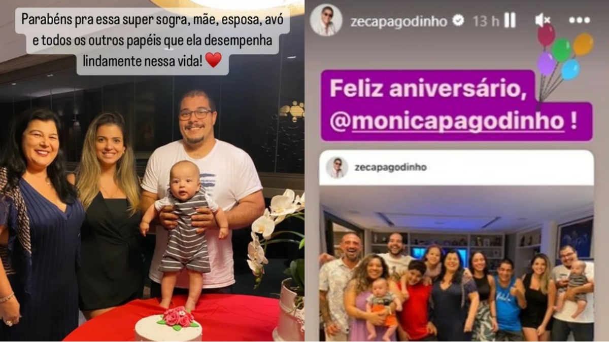 Nora faz homenagem para Monica Pagodinho e Zeca publica registro divulgado nos Stories do Instagram