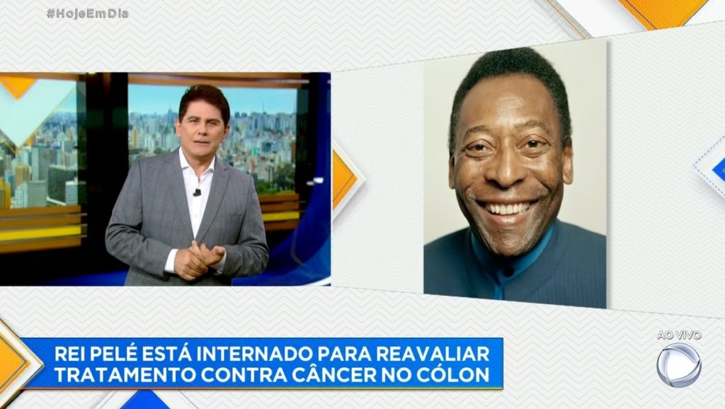 César Filho revelou que tentou entrevistar Pelé recentemente, mas não pôde devido as condições físicas do rei -Foto: Reprodução/Record