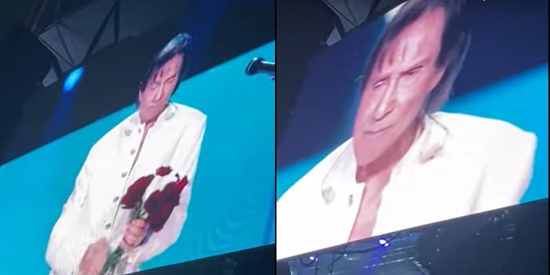 Abatido, Roberto Carlos distribuiu flores no final da gravação do seu especial