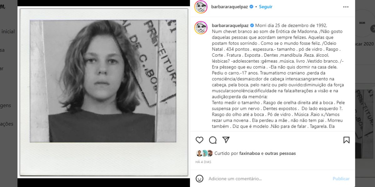 Bárbara Paz faz relato sobre acidente que sofreu quando jovem