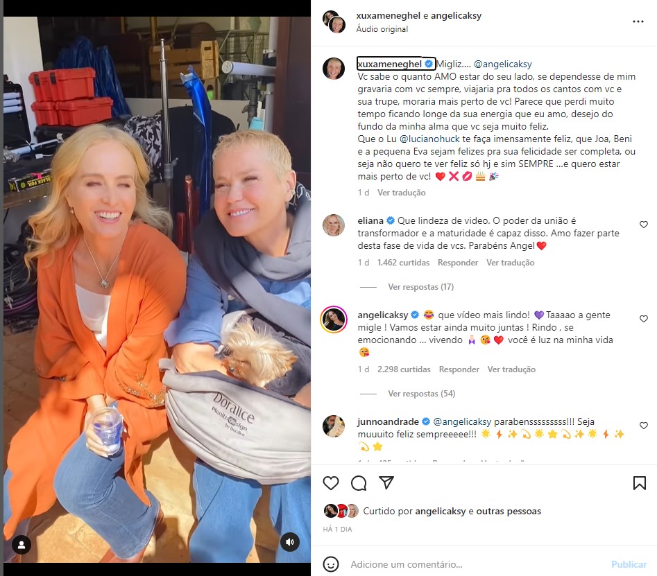 Xuxa homenageou Angélica pelo seu aniversário de 50 anos- Foto: Reprodução/Instagram