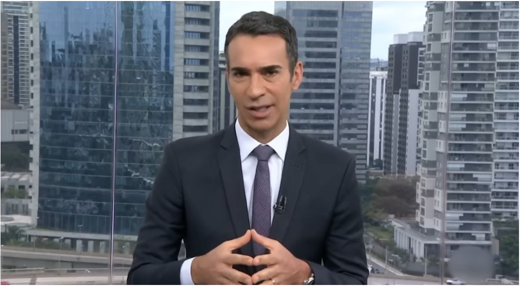 César Tralli foi as lágrimas em Jornal da Globo e fez declaração emocionante - Foto Reprodução