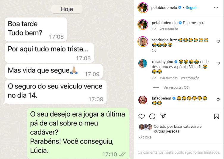 Padre Fábio de Melo escancara print de conversa com moça e tristeza ao se deparar com mensagem direta  - Foto Reprodução