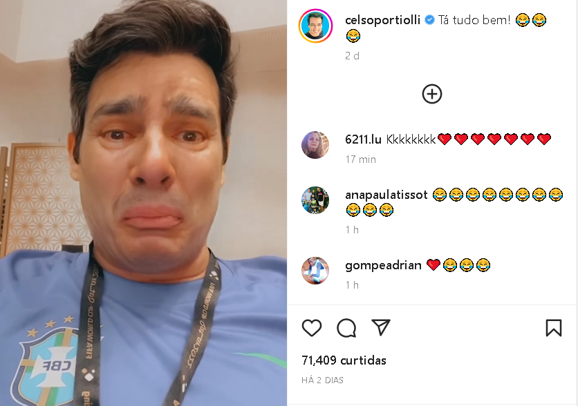 Apresentador do SBT, Celso Portiolli, surge chorando nas redes sociais e confessa em vídeo o que aconteceu - Foto Reprodução Instagram