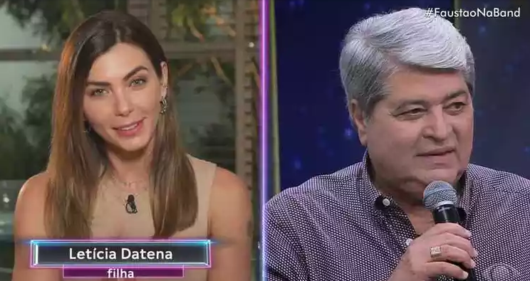 Letícia, única filha mulher do apresentador da Datena, revelou no Faustão na Band, o motivo de ter passado 9 anos sem ver o seu pai - Foto Reprodução