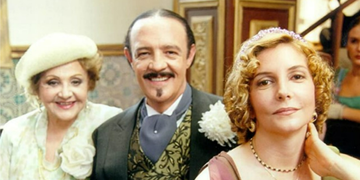 Eva Todor, Ney Latorraca e Maria Padilha em "O Cravo e a Rosa" (Foto: Divulgação/TV Globo)