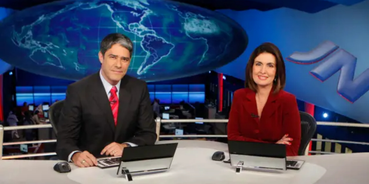 William Bonner e Fátima Bernardes quando trabalhavam no "Jornal Nacional" (Foto: Divulgação/TV Globo)