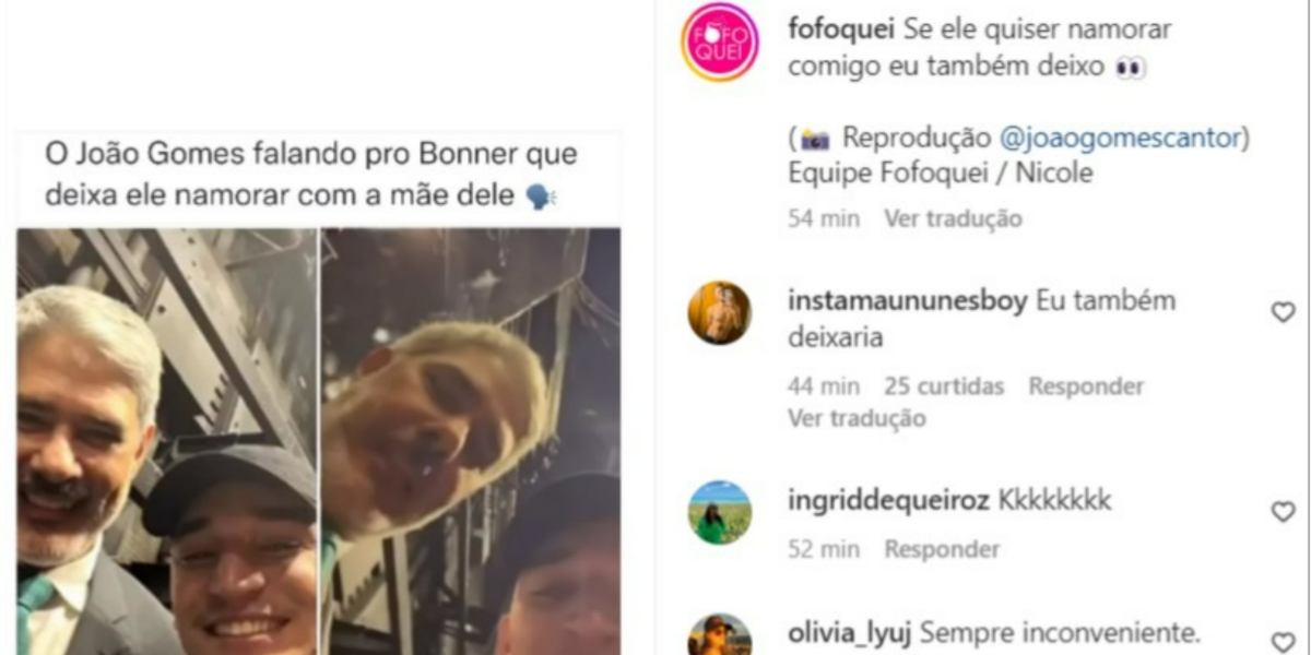 William Bonner e João Gomes (Foto: Reprodução/Instagram)