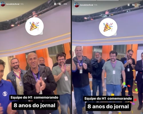 Kovalick comemorou os 8 anos do Hora 1 nos stories do Instagram