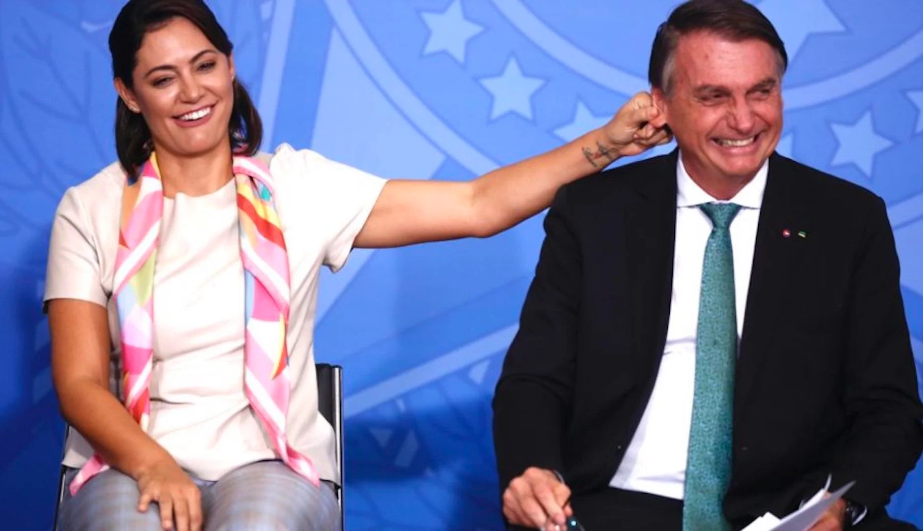 Bolsonaro e Michelle Bolsonaro   - Foto Reprodução