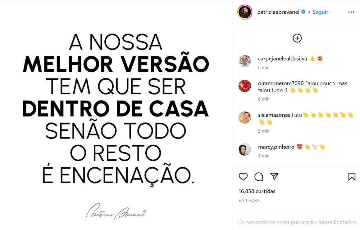 Patrícia Abravanel usa as redes sociais pra compartilhar 'indireta'