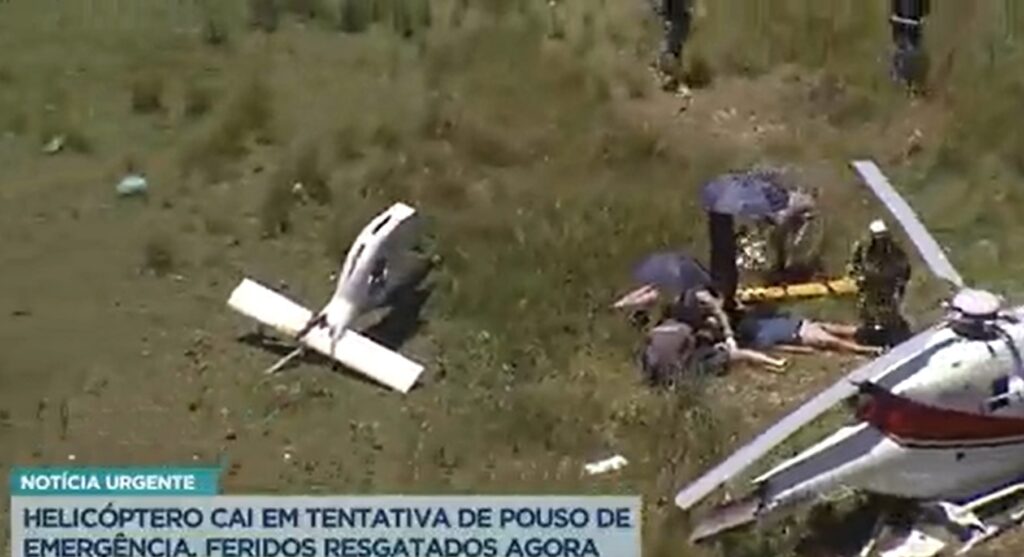 Record noticiou a queda de um helicóptero no Rio de Janeiro