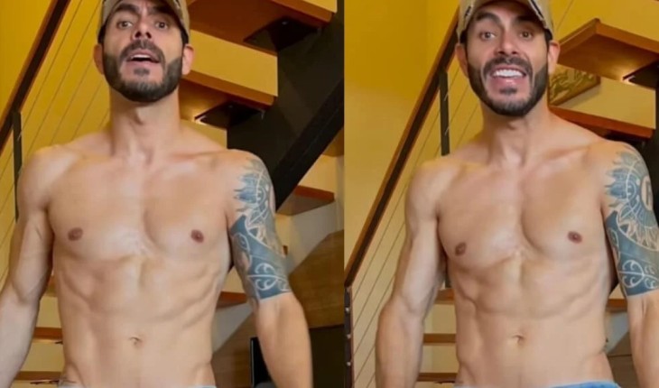 Ex-BBB: Rodolffo surgiu bem magro em foto (Imagem: Montagem)