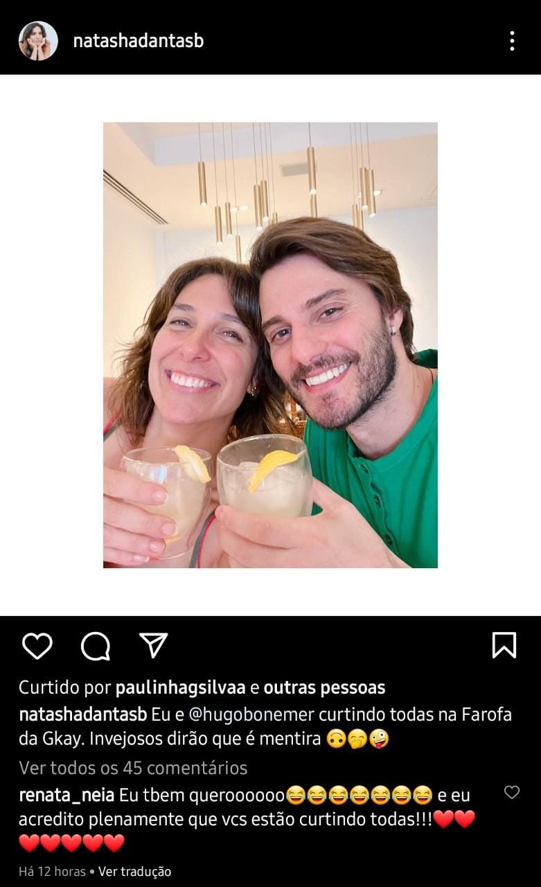 Publicação de Natasha Dantas (Foto: Reprodução/ Instagram)