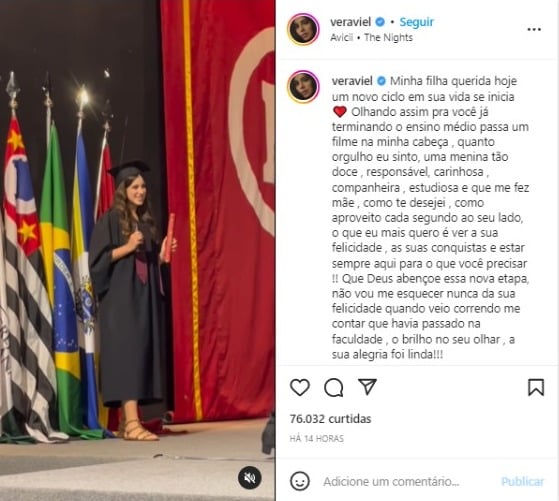 Clara Faro, primogênita de Rodrigo Faro e Vera Viel, se formou no Ensino Médio (Foto: Reprodução/Instagram)