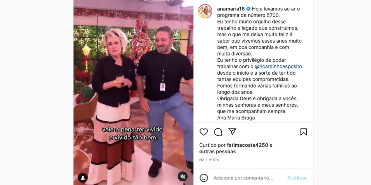 Ana Maria e funcionário falam sobre 5700 programa (Reprodução)