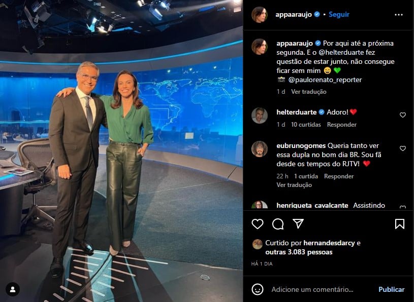 Ana Paula Araújo assumiu o lugar de Renata Vasconcellos no Jornal Nacional - Foto: Reprodução