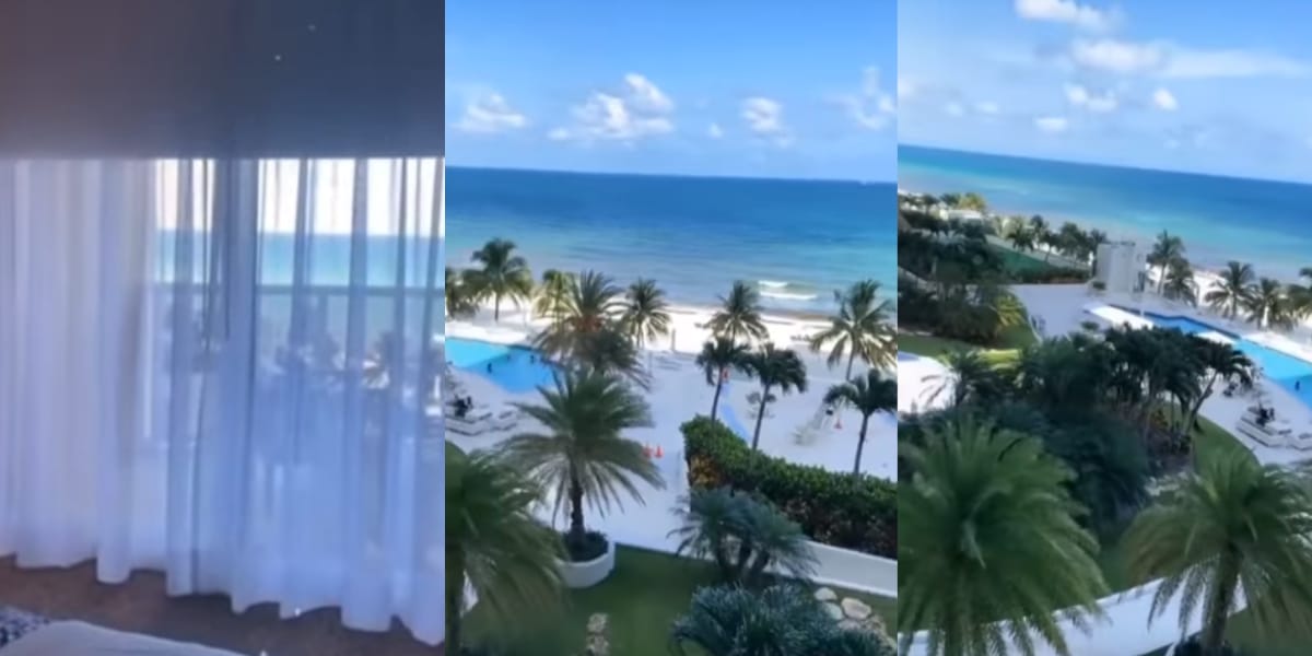 Vista para o mar do apartamento de Zilu em Miami (Reprodução: Youtube)