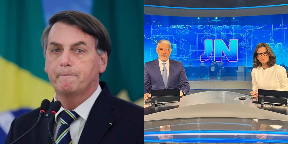 Jair Bolsonaro, William Bonner e Renata Vasconcellos, Globo