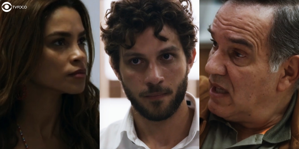 Brisa, Ari e Guerra da novela Travessia (Foto: Reprodução/Globo)