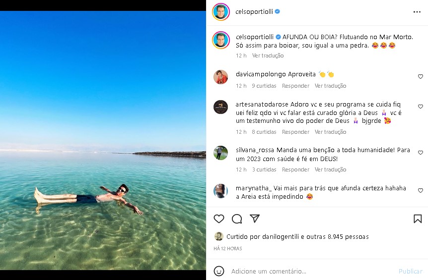 Celso Portiolli fez uma confissão na legenda (Foto: Reprodução/ Instagram)