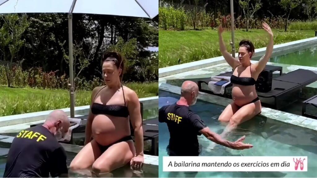 Claudia Raia continua fazendo seus exercícios grávida e em menor escala (Fotos: Reprodução/ Instagram)