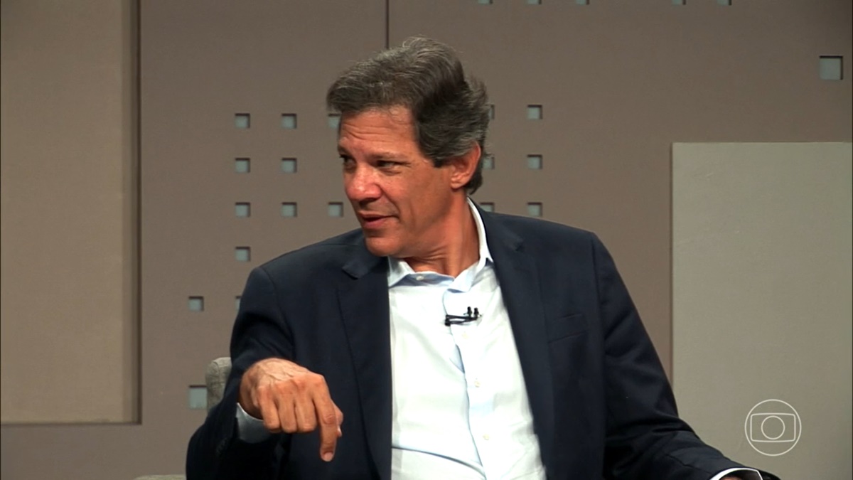 Fernando Haddad, o novo Ministro da Fazenda, em entrevista (Foto: Reprodução / TV Globo)