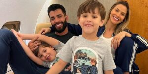 Gusttavo Lima, Andressa Suita, Gabriel e Samuel (Reprodução)