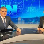 Hélter Duarte e Renata Vasconcellos no Jornal Nacional (Foto: Divulgação / TV Globo)