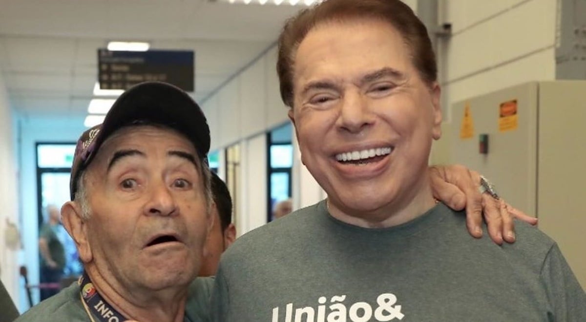 Ivo Holanda e Silvio Santos nos corredores do SBT