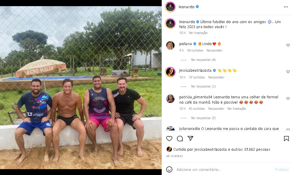 Leonardo conseguiu sumir com a barriga após rotina de exercícios e alimentação (Foto: Reprodução/ Instagram)