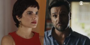 Moretti vai brigar com Leonor na novela Travessia (Foto: Reprodução/Globo/Colagem/Thais Teles)