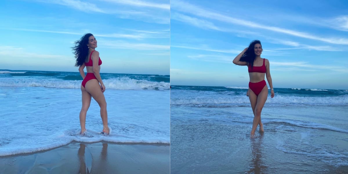 A atriz esbanja toda sua beleza pelas praias cariocas (Reprodução: Instagram)