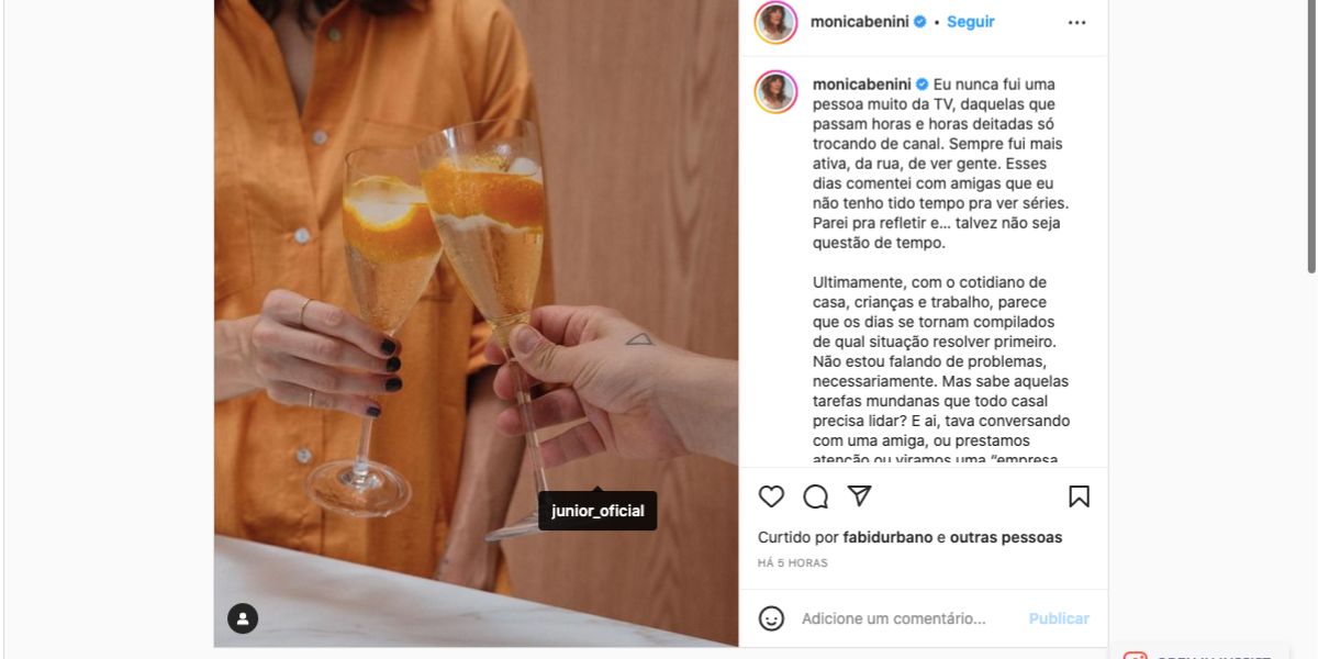 Monica Benini fala sobre casamento com Júnior Lima (Reprodução)