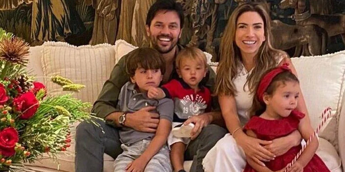 Patrícia Abravanel, Fábio Faria e seus três filhos (Foto Reprodução/Internet)