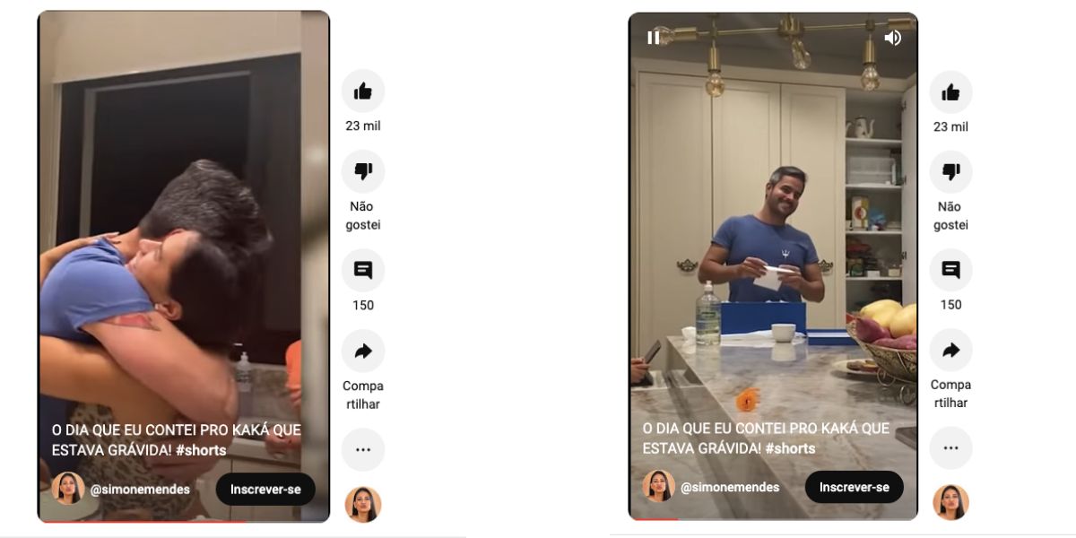 Simone divulga vídeo do momento em que contou para marido sobre gravidez (Reprodução) 