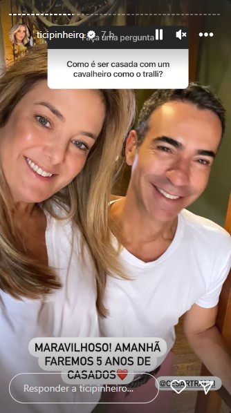 Ticiane Pinheiro fala sobre como é ser casada com César Tralli - Foto: Reprodução