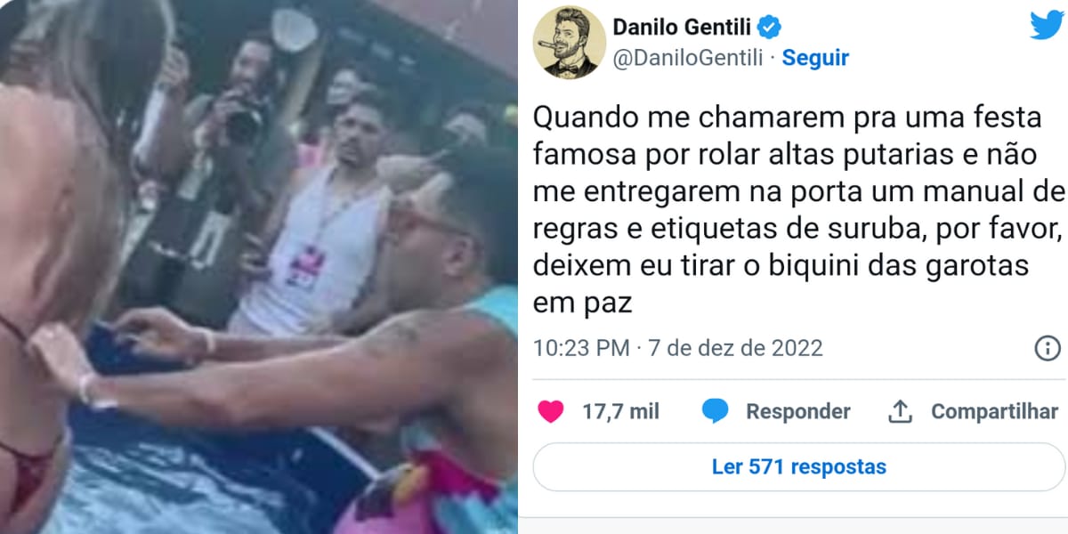 Danilo Gentili faz comentário polêmico sobre a expulsão de Tirullipa na Farofa da Gkay (Reprodução: Montagem TV Foco)