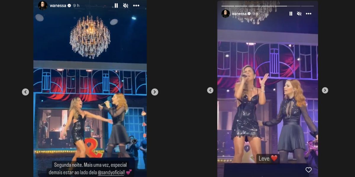 Wanessa compartilha momento ao lado de Sandy em show (Reprodução)