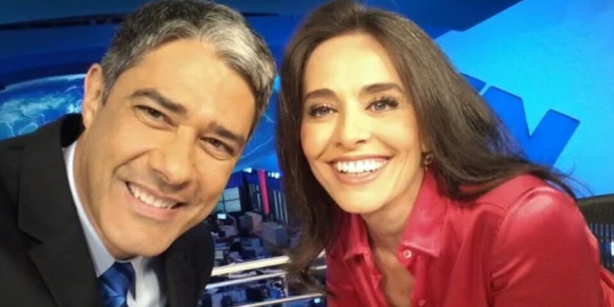 William Bonner e Carla Vilhena no Jornal Nacional (Foto: Reprodução)