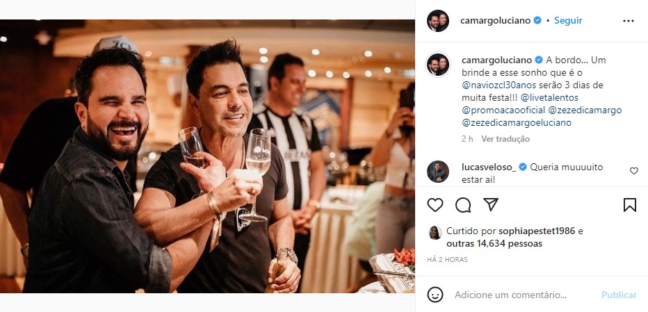 Luciano e Zezé surgem entrelaçados e fazem aquilo que ninguém acreditava mais que fariam - Foto: Reprodução