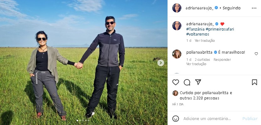 Adriana Araújo surgiu de mãos dadas com seu grande amor (Foto: Reprodução/ Instagram)